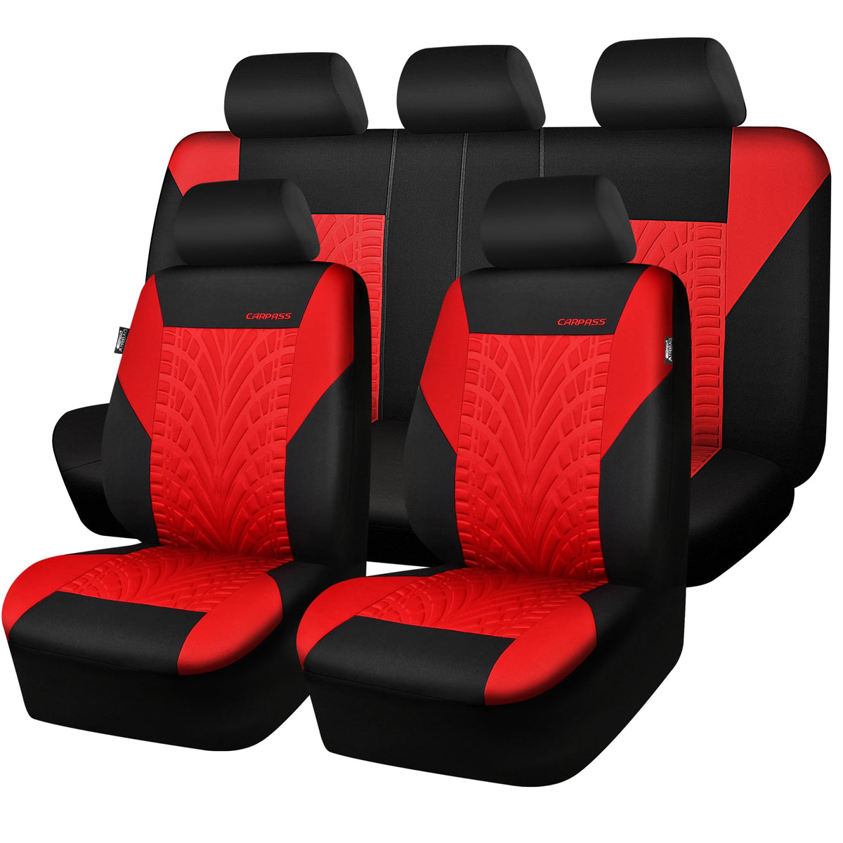 Car Seat Covers Full Sets Black Red M4938