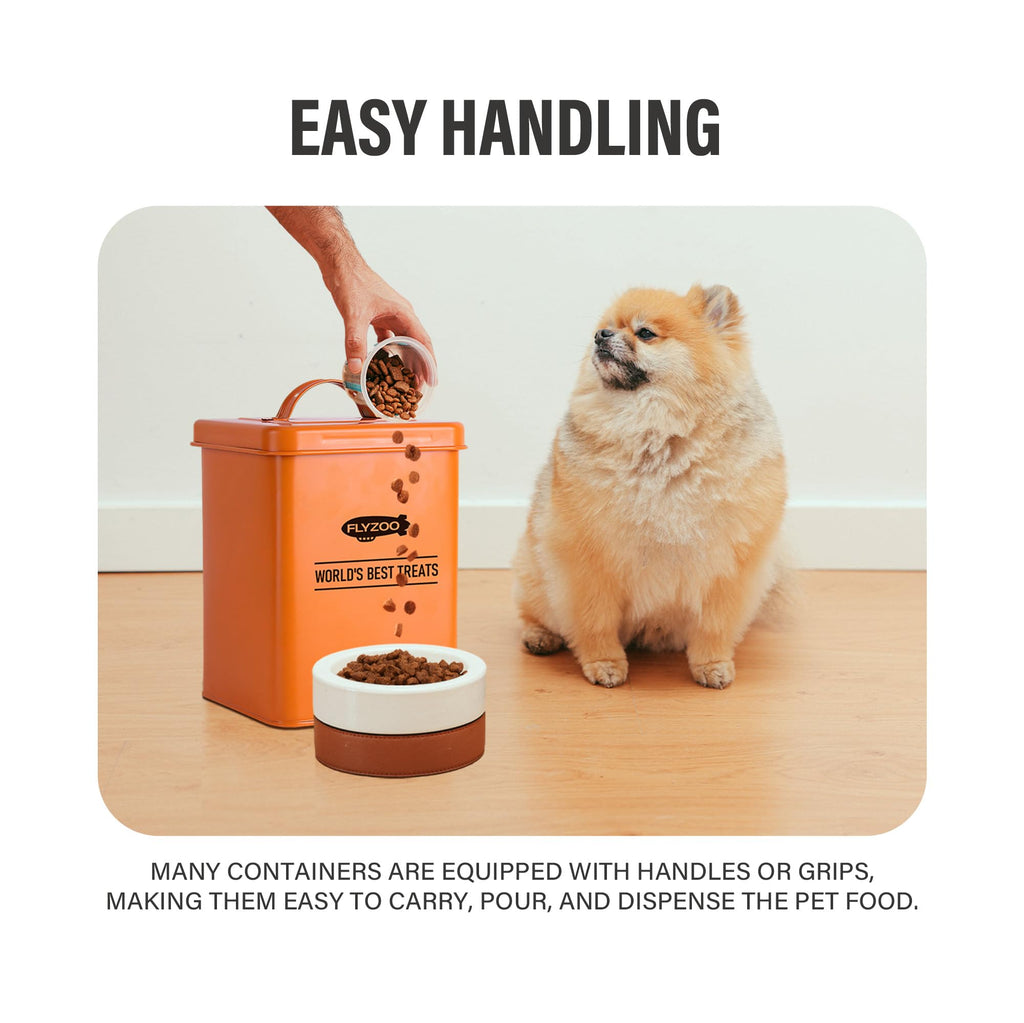 Metal Dog Food Containers with Lids and Spoon, 3 Set F825