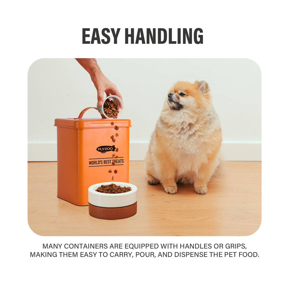 Metal Dog Food Containers with Lids and Spoon, 3 Set F825
