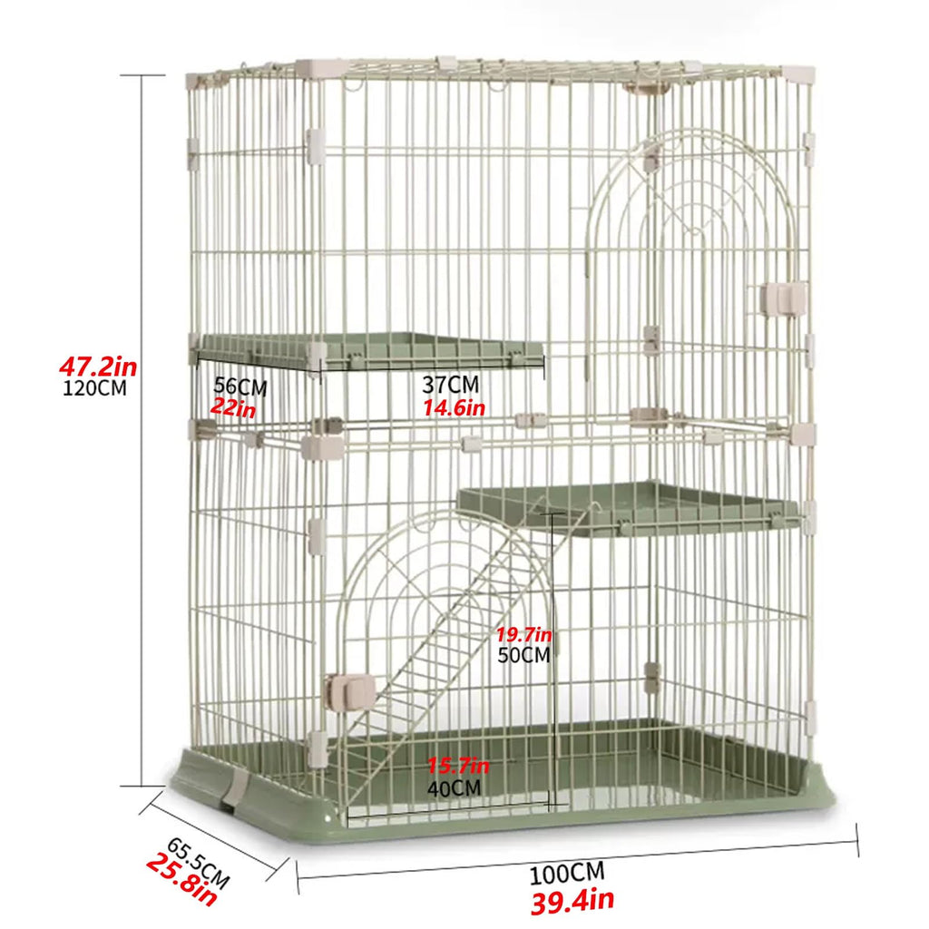 4-Tier Cat Cage Playpen with Hammock & Platforms D61430