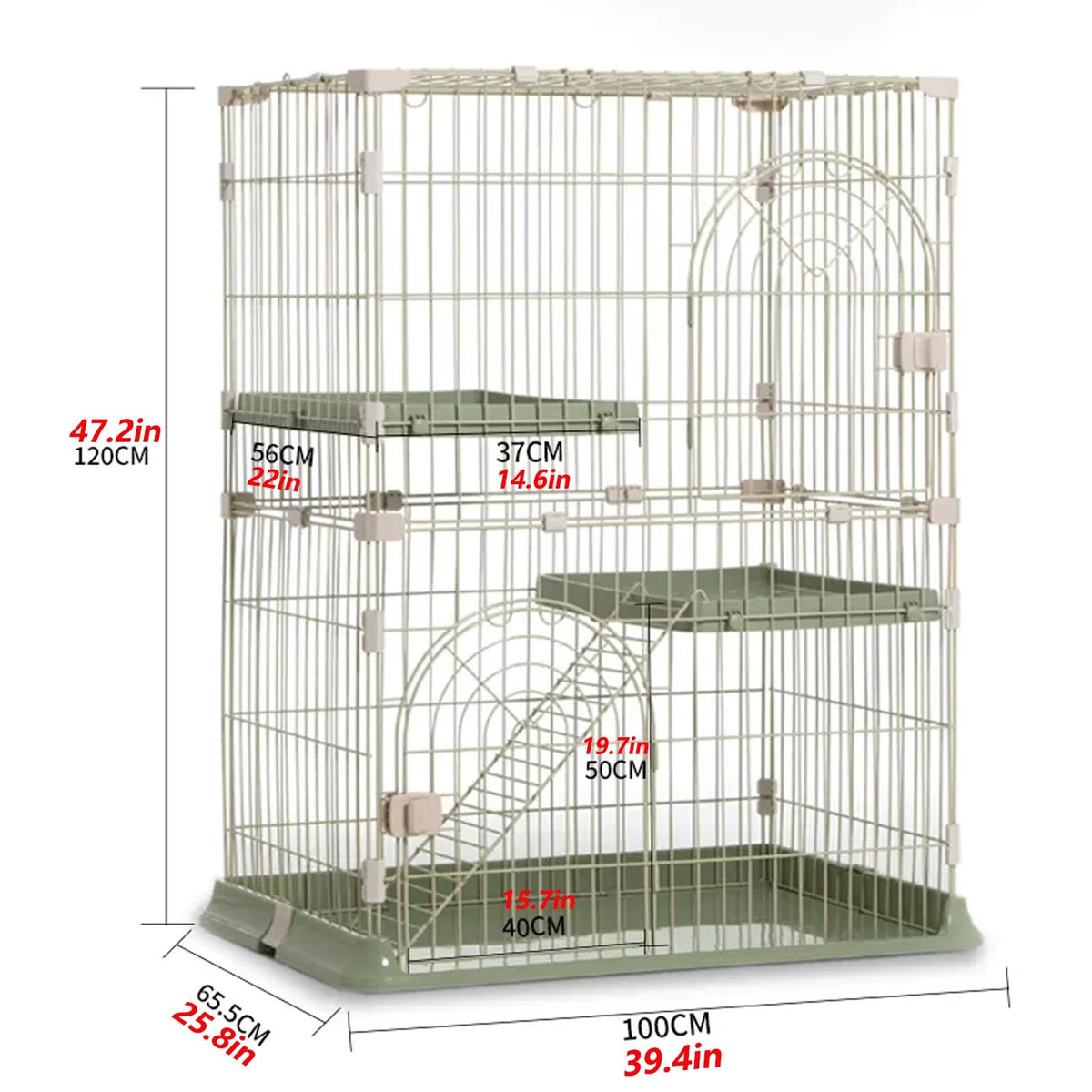 4-Tier Cat Cage Playpen with Hammock & Platforms D61430