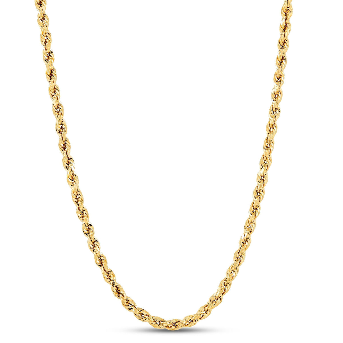 18K Solid Yellow Gold Rope Chain Necklace T149