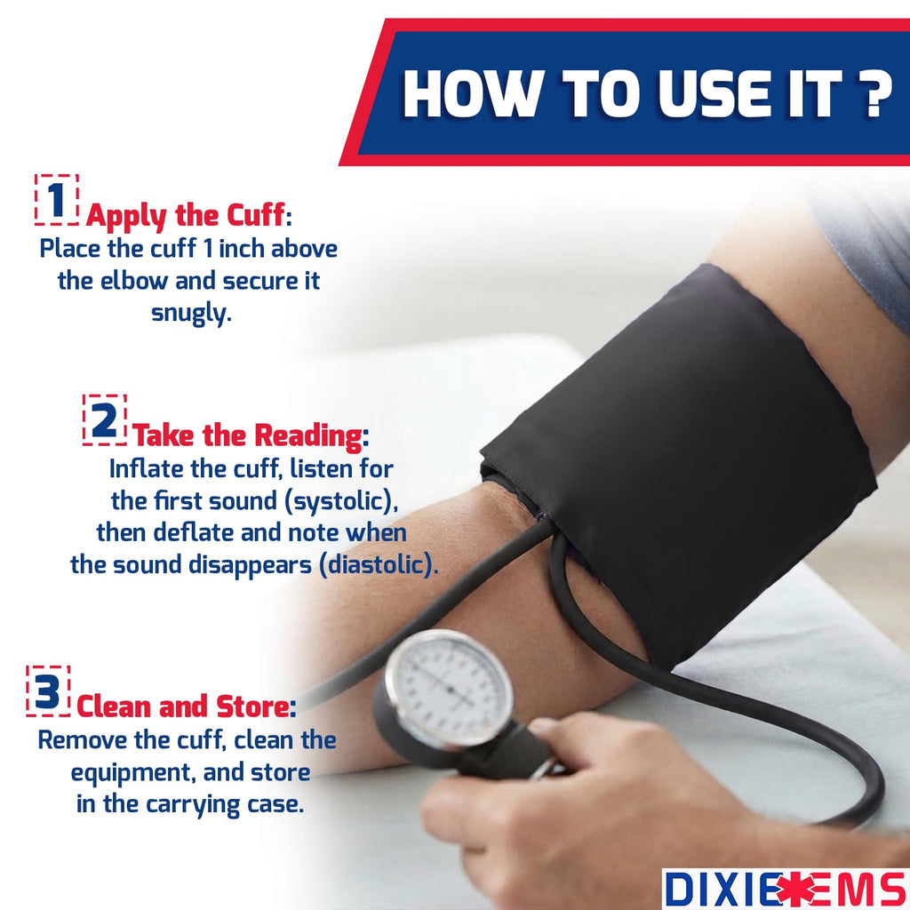 Aneroid Sphygmomanometer Blood Pressure Set with Adult Cuff and Carrying Case K3325