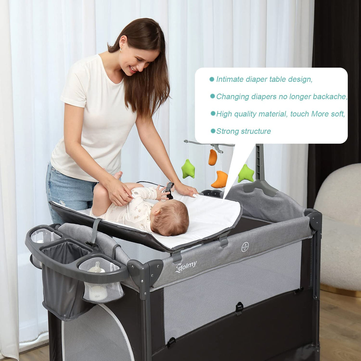 4-in-1 Pack and Play with Bassinet and Changing Table Y512161