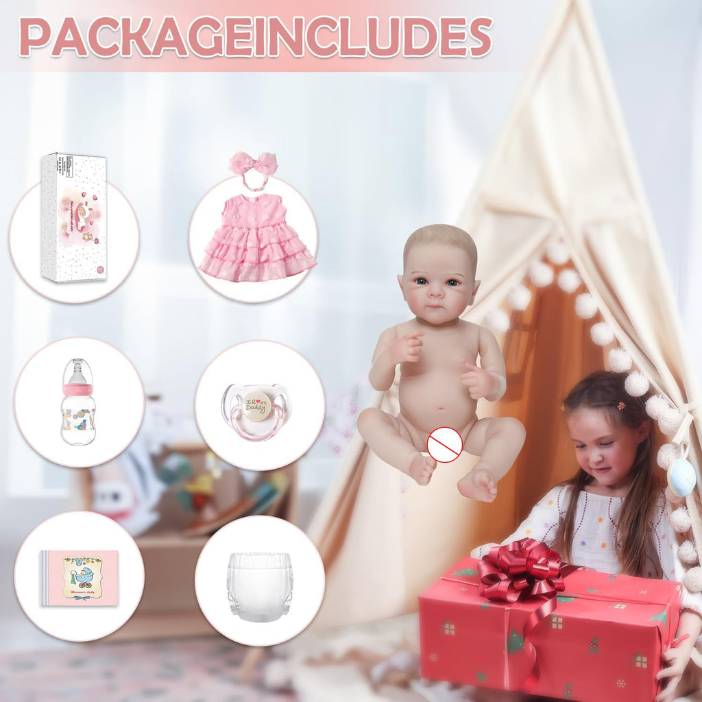 20 Inch Realistic Lifelike Newborn Baby Doll Girl with Vinyl Body J1959
