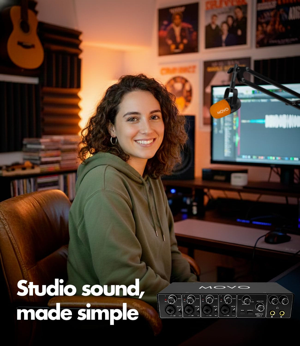4-Person Podcast Equipment Bundle with 4-Channel USB Audio Interface and 4 Dynamic Microphones I8910