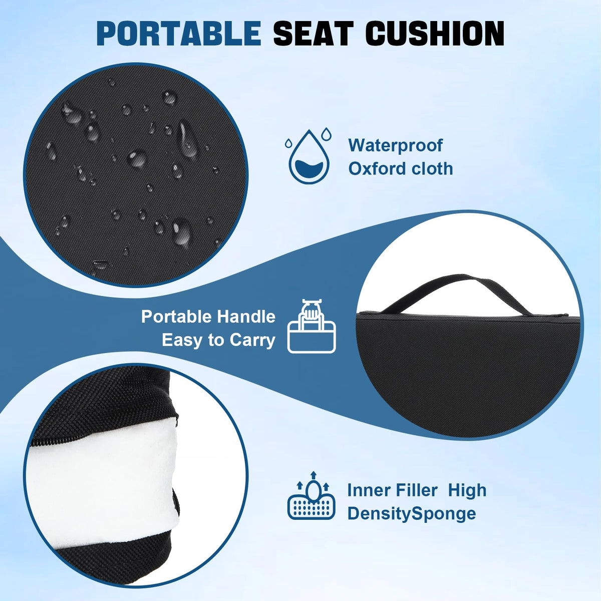 2 Pcs Stadium Seat Cushions with Handle P359