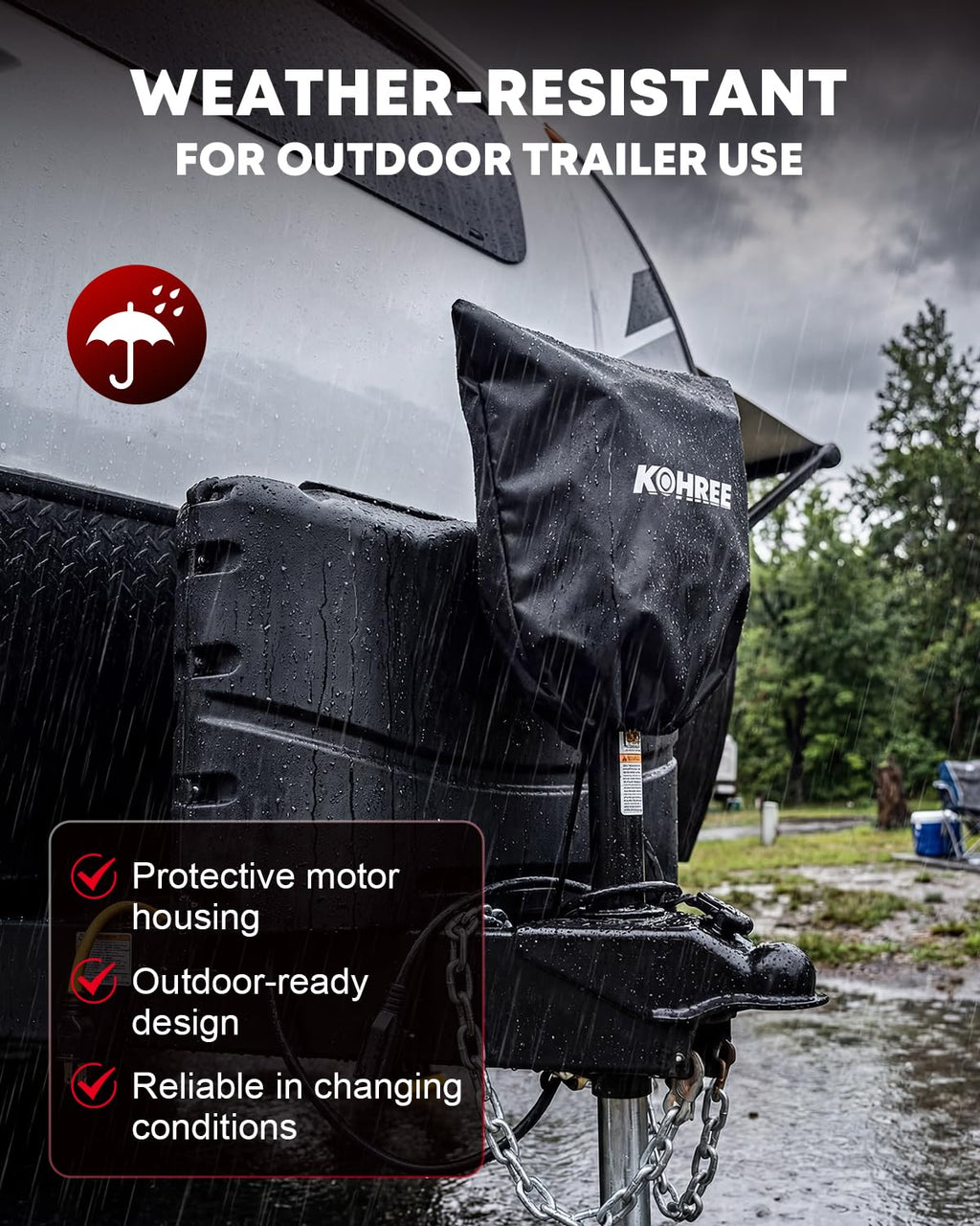 Electric Trailer Jack 9000 lbs 12V A-Frame B186