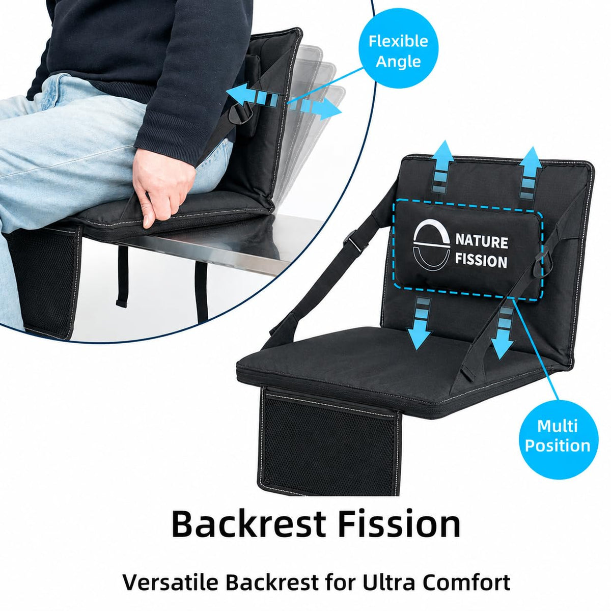 Foldable Portable Stadium Seat with Back and Lumbar Support X6439