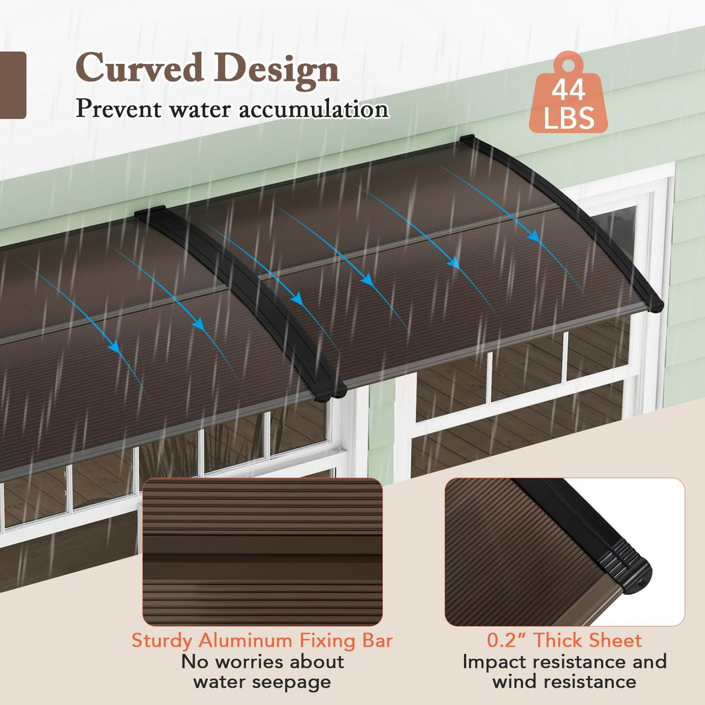 46" x 38" Polycarbonate Door Awning Canopy O3700