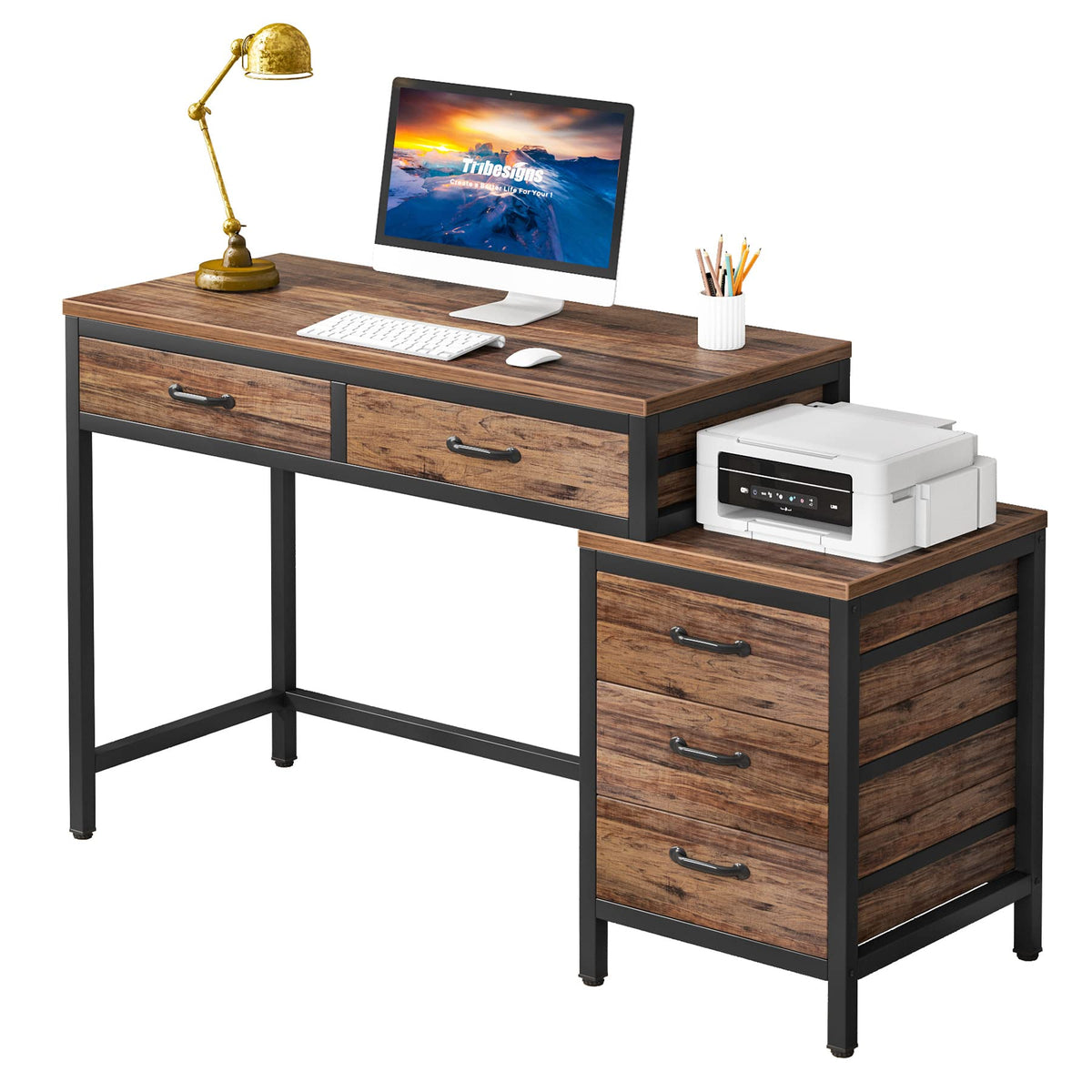 Computer Desk with 5 Drawers W681783