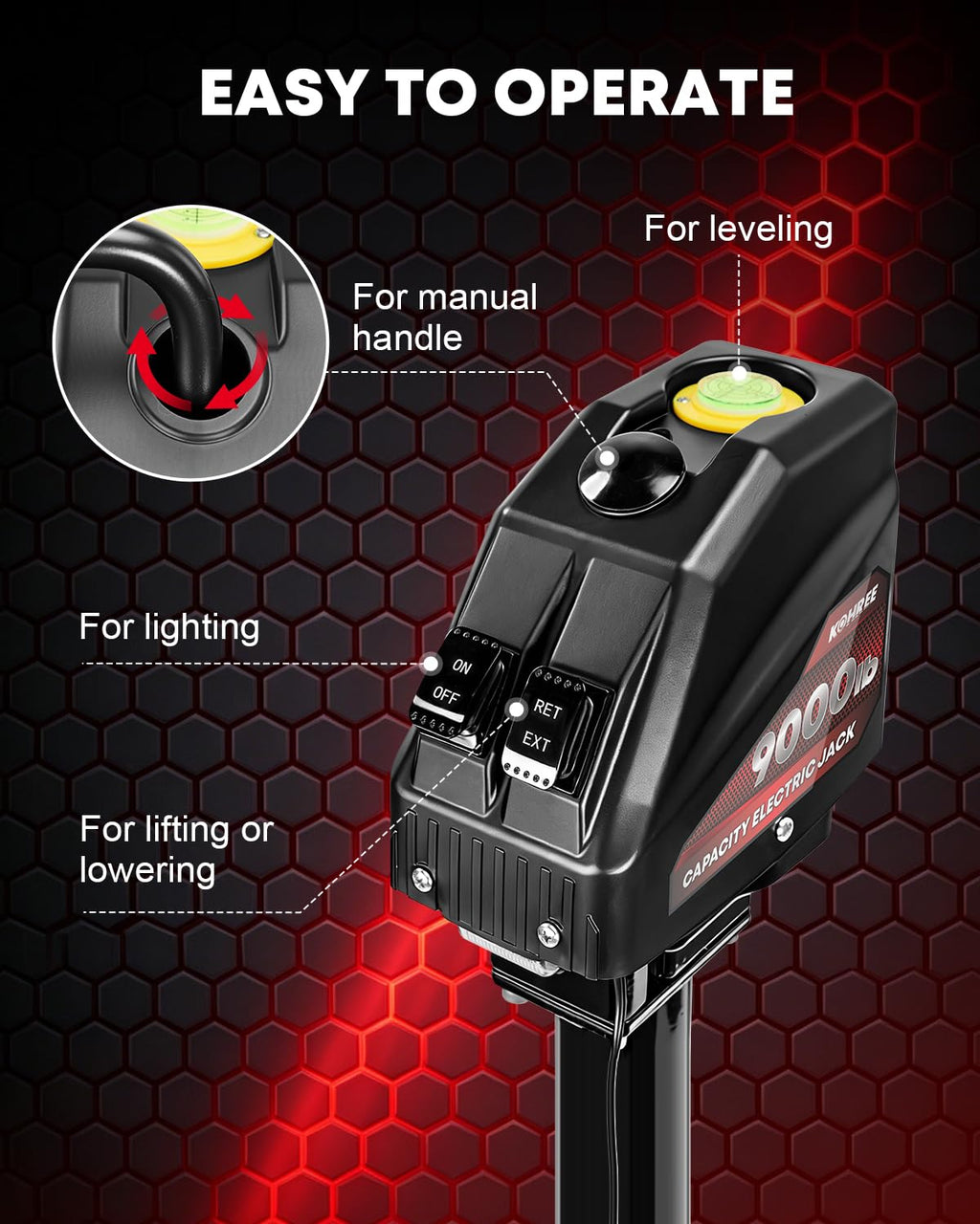 Electric Trailer Jack 9000 lbs 12V A-Frame B186