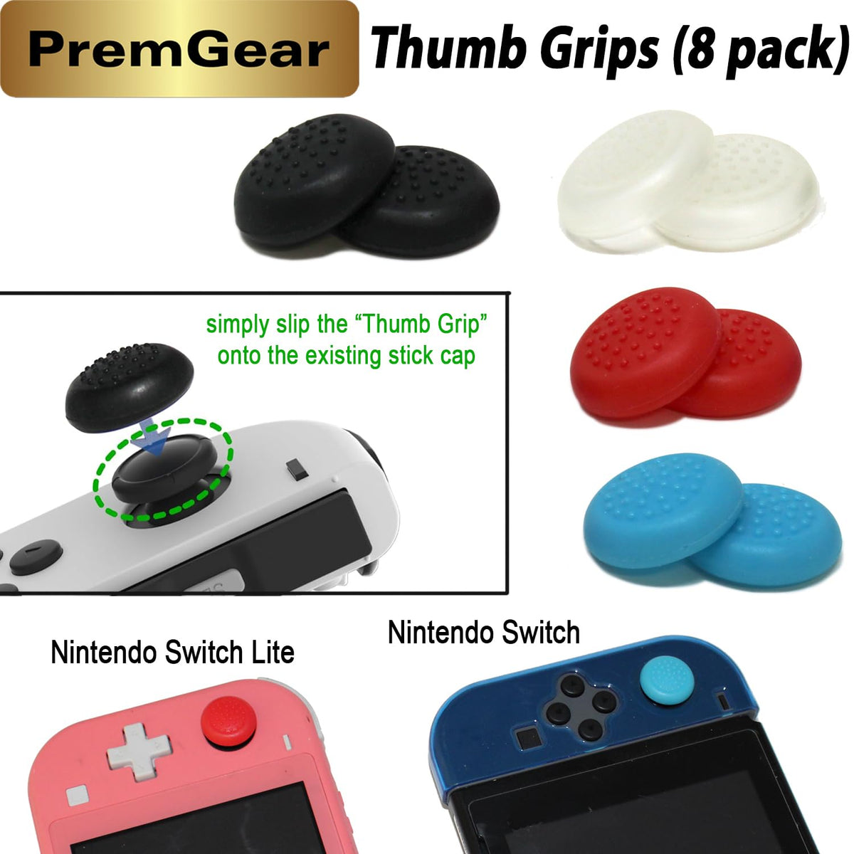 Nintendo Switch Game with Thumb Grips, Game Card Holder & Cleaning Cloth N181039