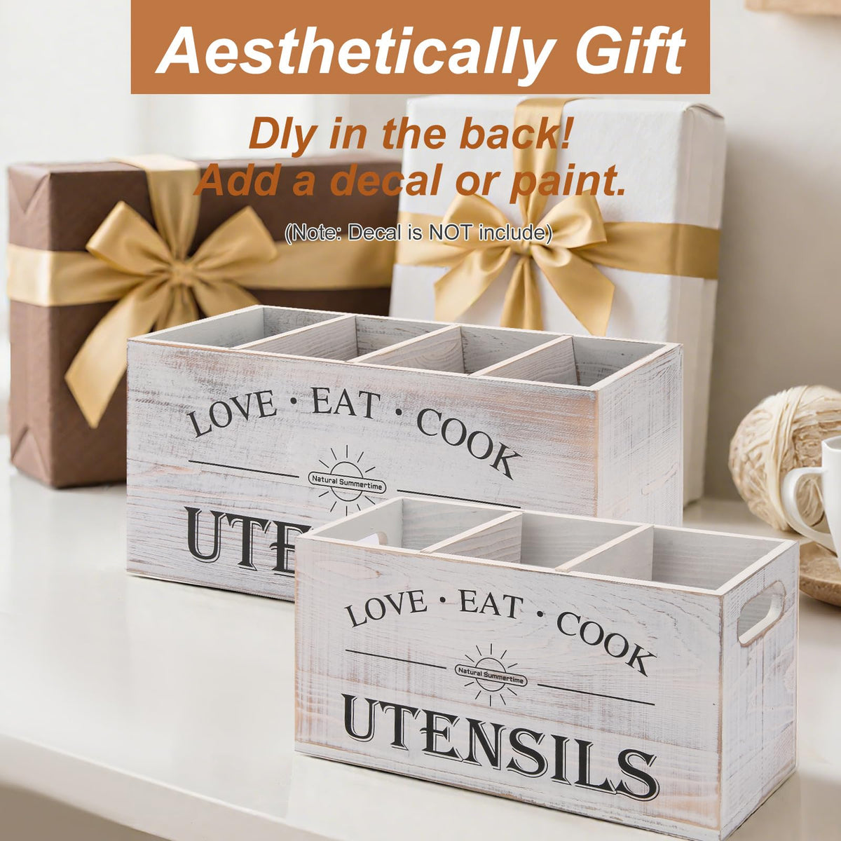 2 PC Wooden Utensil Holder T420879