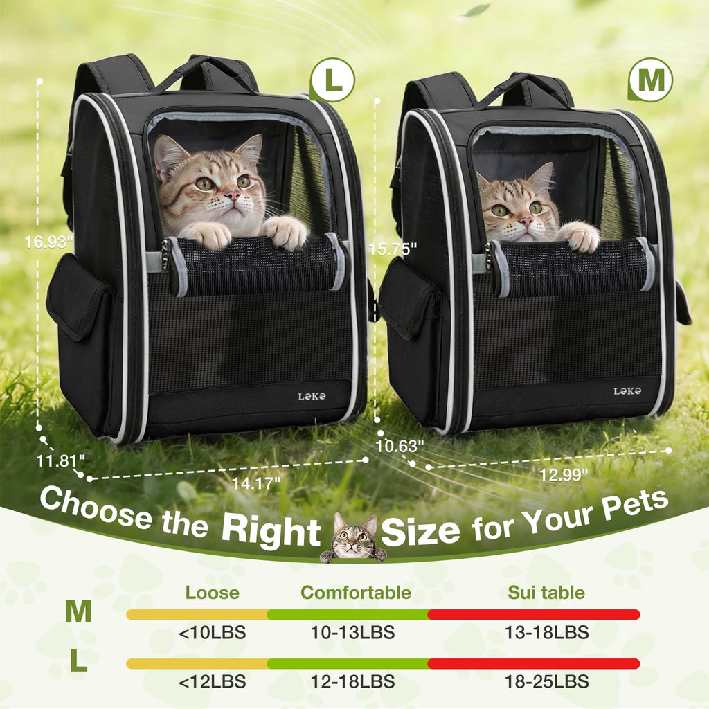 Dog Carrier Backpack for Small Medium Dogs Cats up to 18 lbs, Breathable Pet Backpack Carrier with 3 Entrances W888