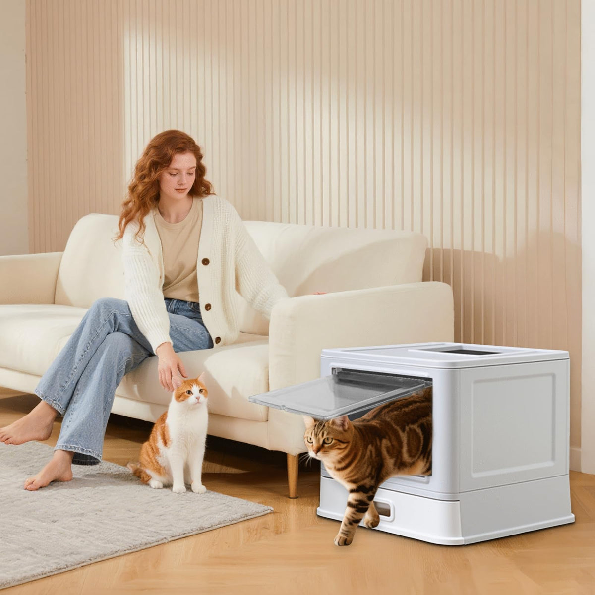 XL Stainless Steel Cat Litter Box with Drawer S251