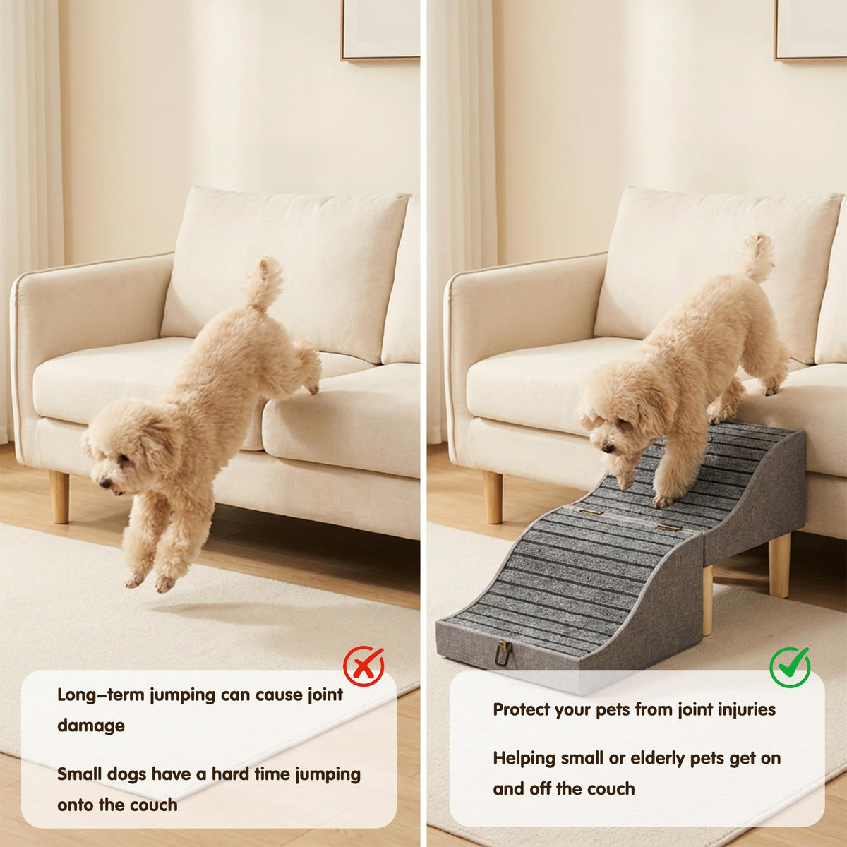 Foldable Pet Stair 2-in-1 Gray D4574