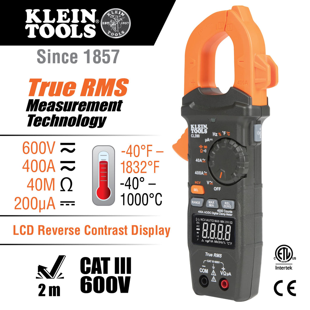 Auto-Ranging 400 Amp Digital Clamp Meter Y501