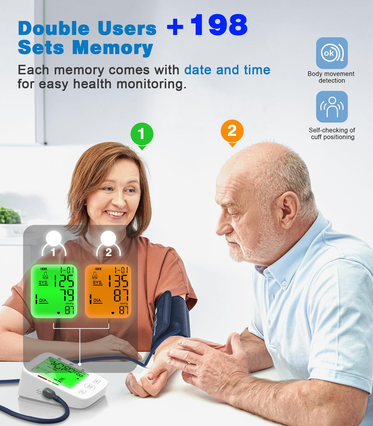 Automatic Upper Arm Blood Pressure Monitor with Adjustable Cuff V5368