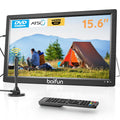 15.6" Portable TV DVD Combo with Antenna, FM Radio, 5000mAh Battery, Black U663307