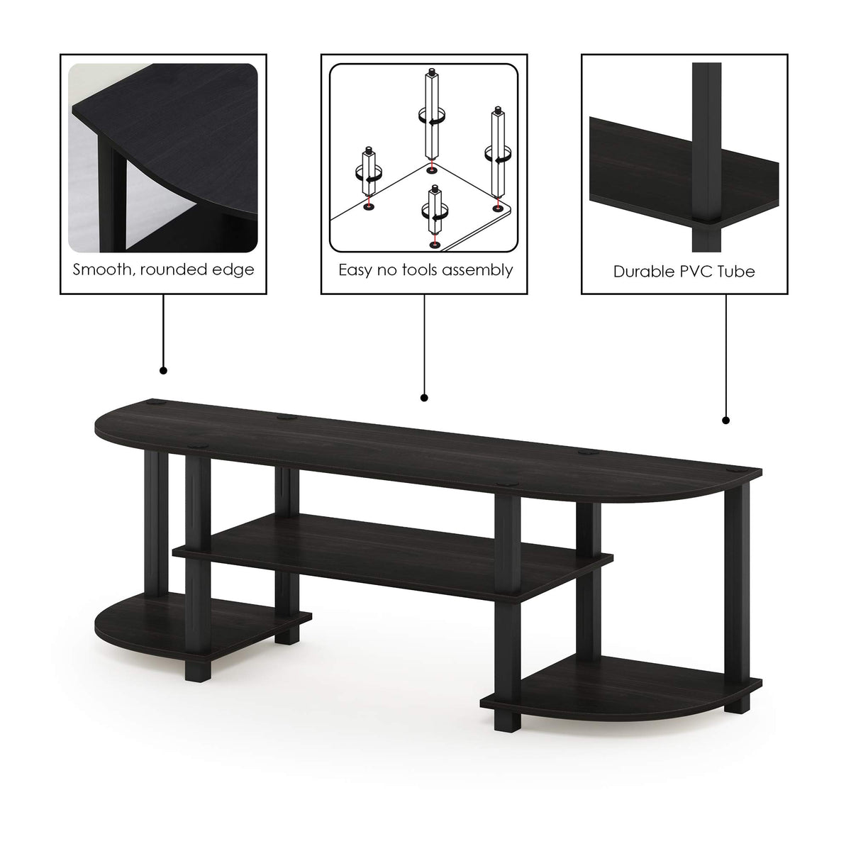 Black 3-Tier TV Stand C72208