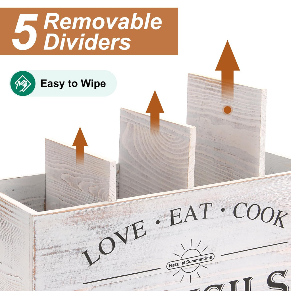 2 PC Wooden Utensil Holder T420879