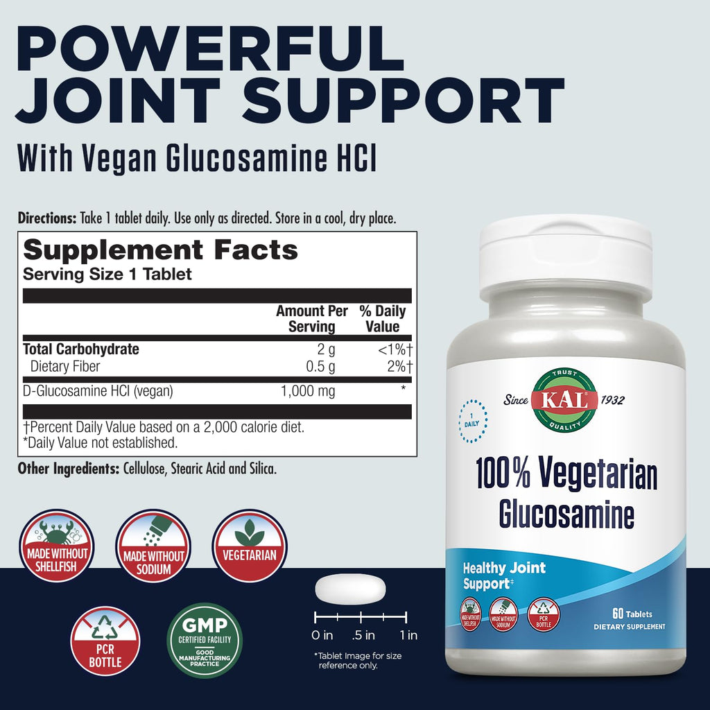 Vegetarian Glucosamine 1000 mg Joint Health Supplement 60 Tablets Y580