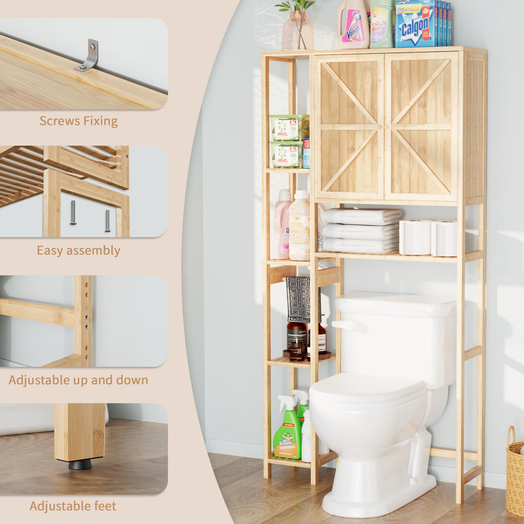 Bamboo Over-the-Toilet Storage Cabinet with Shelves Z2483