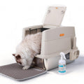 Large Stainless Steel Enclosed Cat Litter Box with Lid and Scoop G6065