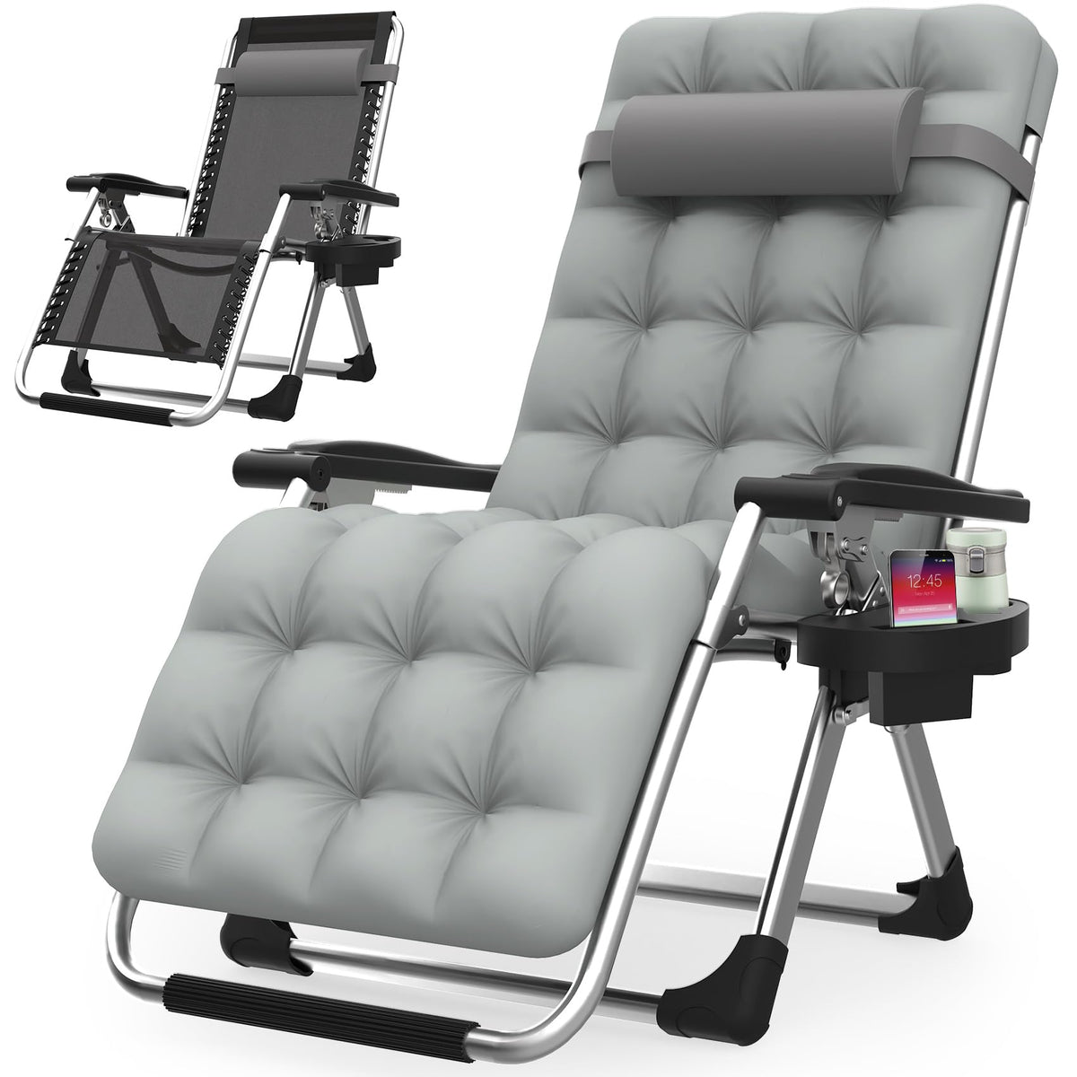 Zero Gravity Reclining Camping Lounge Chair with Cup Holder M895