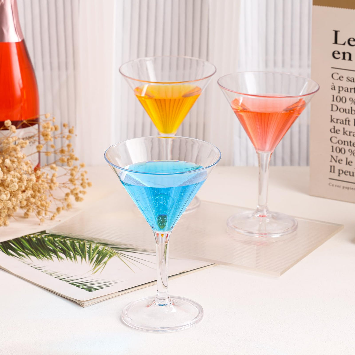 10 oz Plastic Martini Glasses Set of 12 Y1555