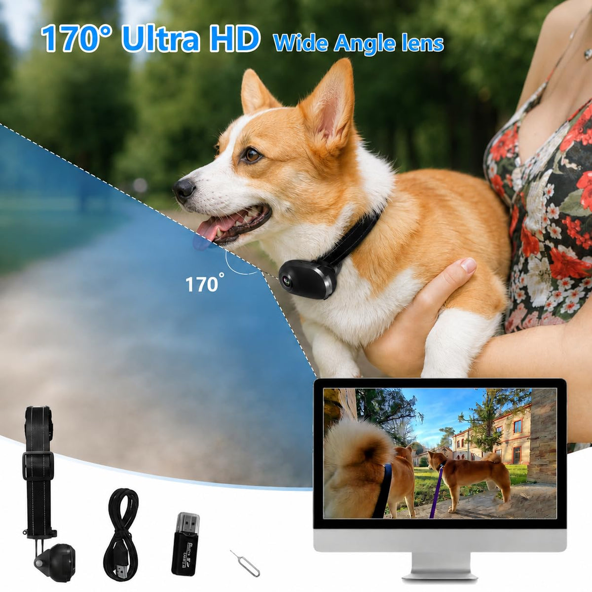 1080P Wireless Mini Pet Camera Collar U499