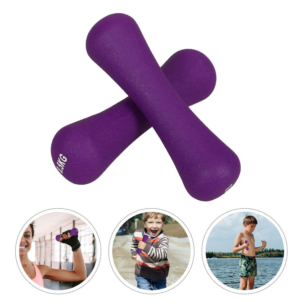 2pcs 0.5kg Purple Neoprene Coated Bone Shaped Dumbbells T853144