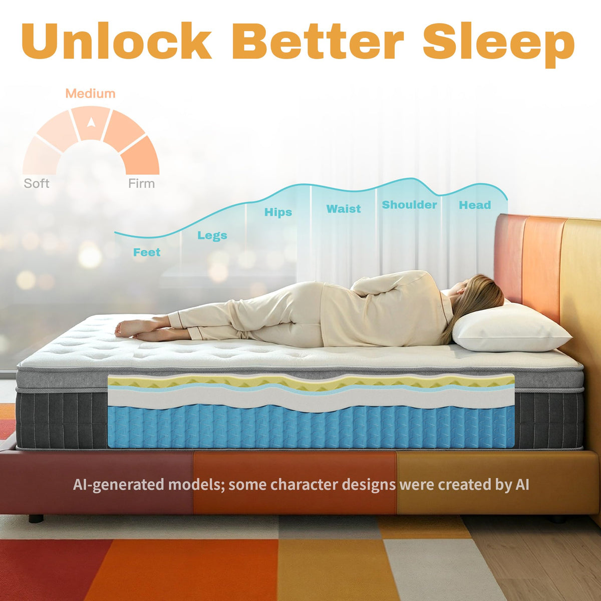 Full Size 12 Inch Medium Firm Hybrid Mattress I483798