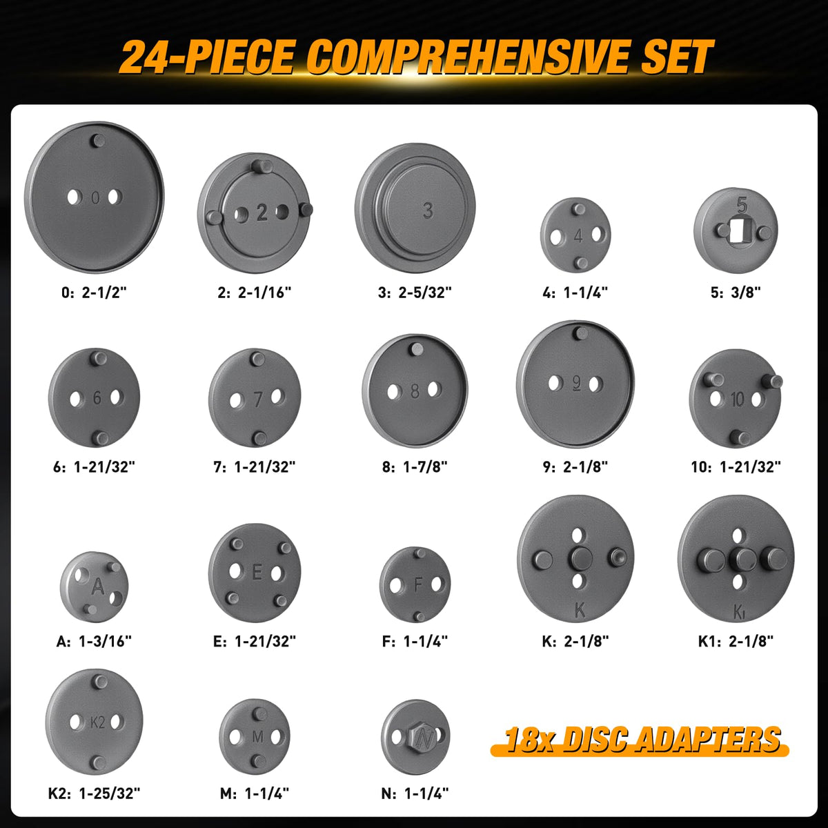 22pc Disc Brake Caliper Compression Tool Set Z8906