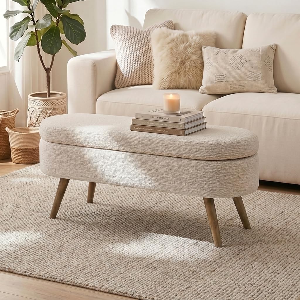 43.5” Upholstered Storage Ottoman Bench L833