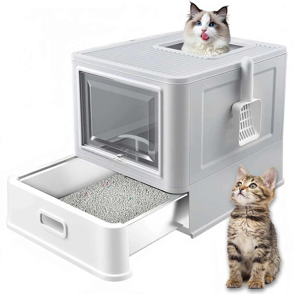 XL Stainless Steel Cat Litter Box with Drawer S251