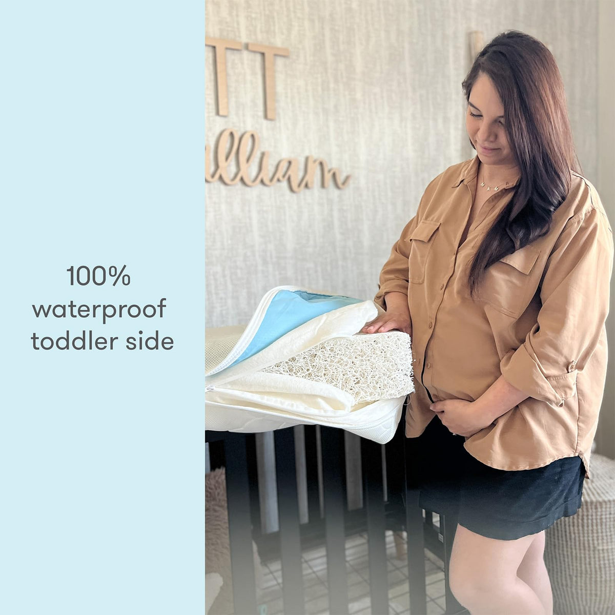 White Waterproof Crib Mattress Z5914