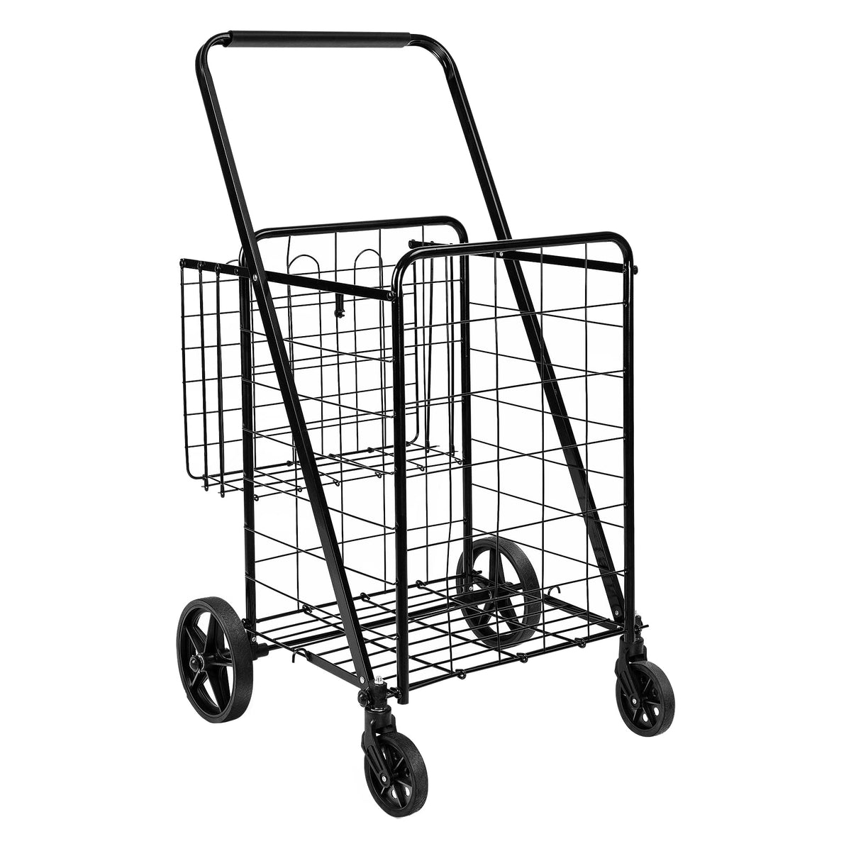 Foldable Utility Cart with 360-Degree Wheels, X-Large, Black Z11268
