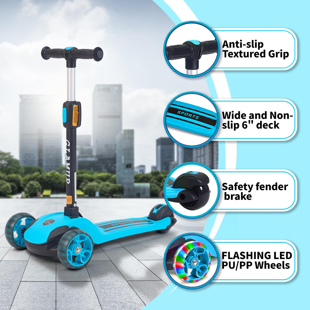 2-in-1 Folding 3 Wheel Kick Scooter C9182
