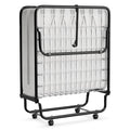 Folding Bed with Memory Foam Mattress and Metal Frame on Wheels U4820