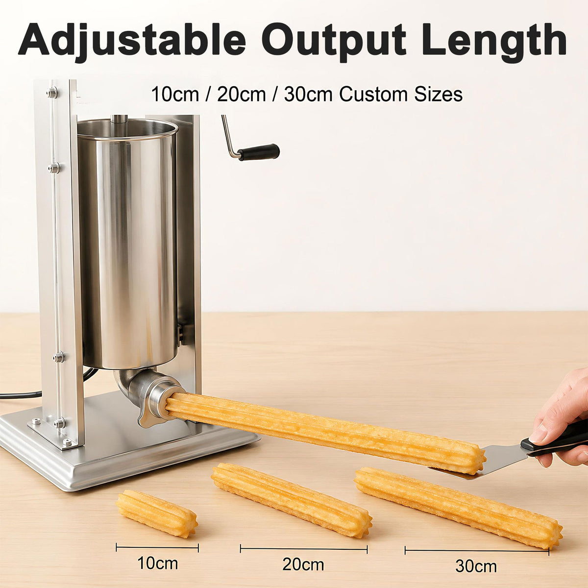 Manual Churros Maker with 4 Pastry Nozzles J40320