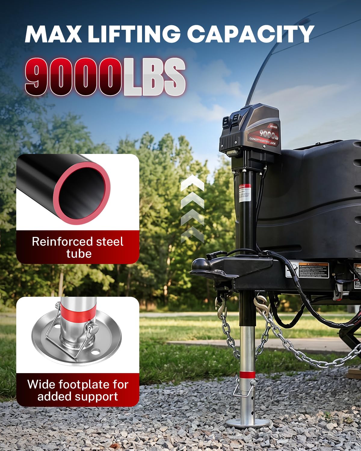 Electric Trailer Jack 9000 lbs 12V A-Frame B186