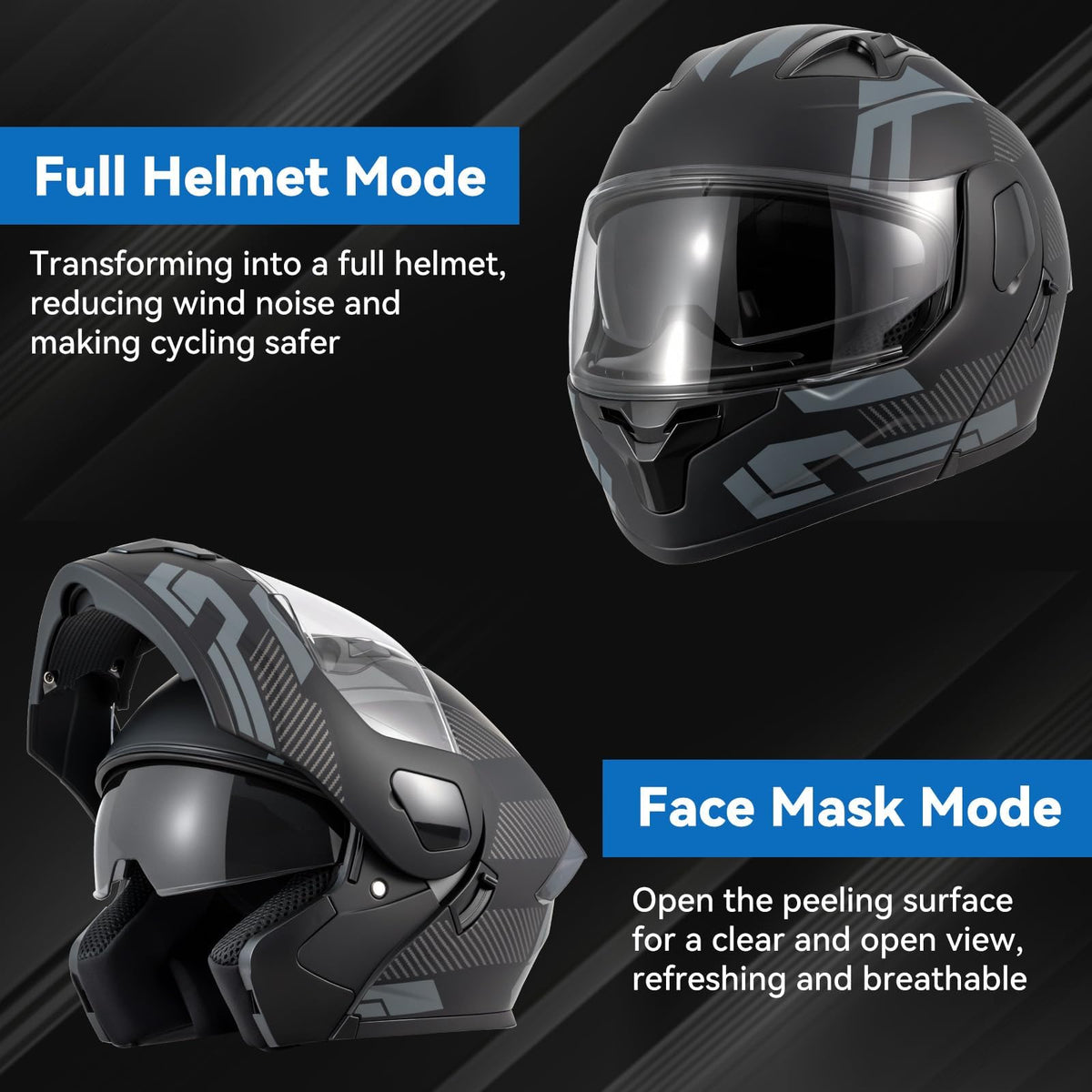DOT Approved Modular Flip Up Motorcycle Helmet O803864