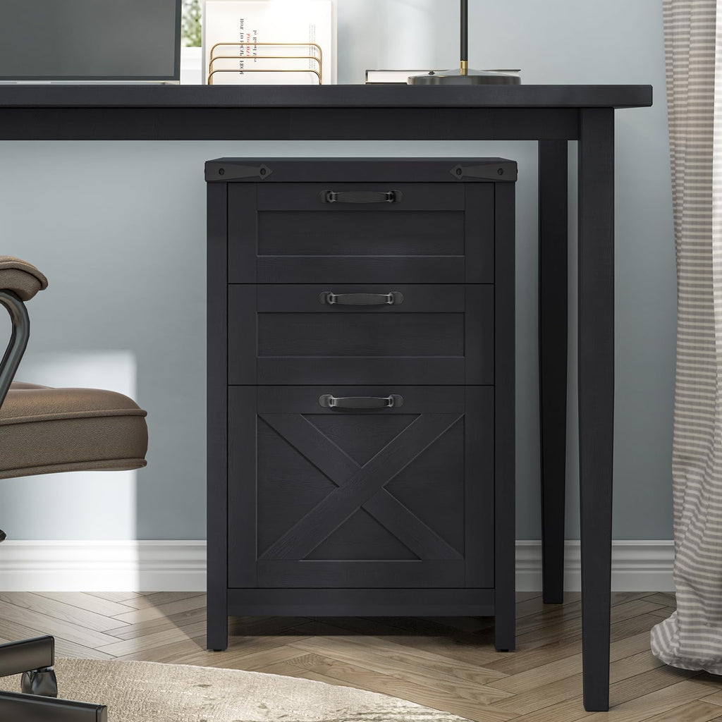 Black 3 Drawer File Cabinet H404985