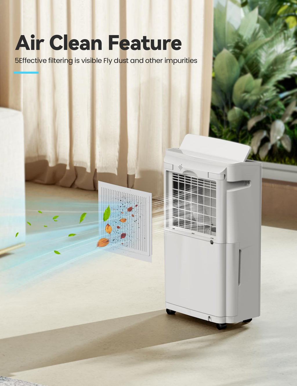 4500 Sq. Ft 50-70 Pints Dehumidifier with Drain Hose and 5L Water Tank M5590
