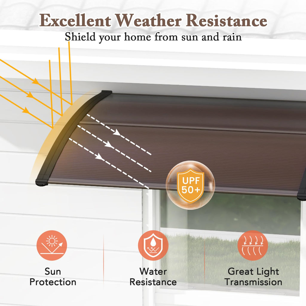 46" x 38" Polycarbonate Door Awning Canopy O3700
