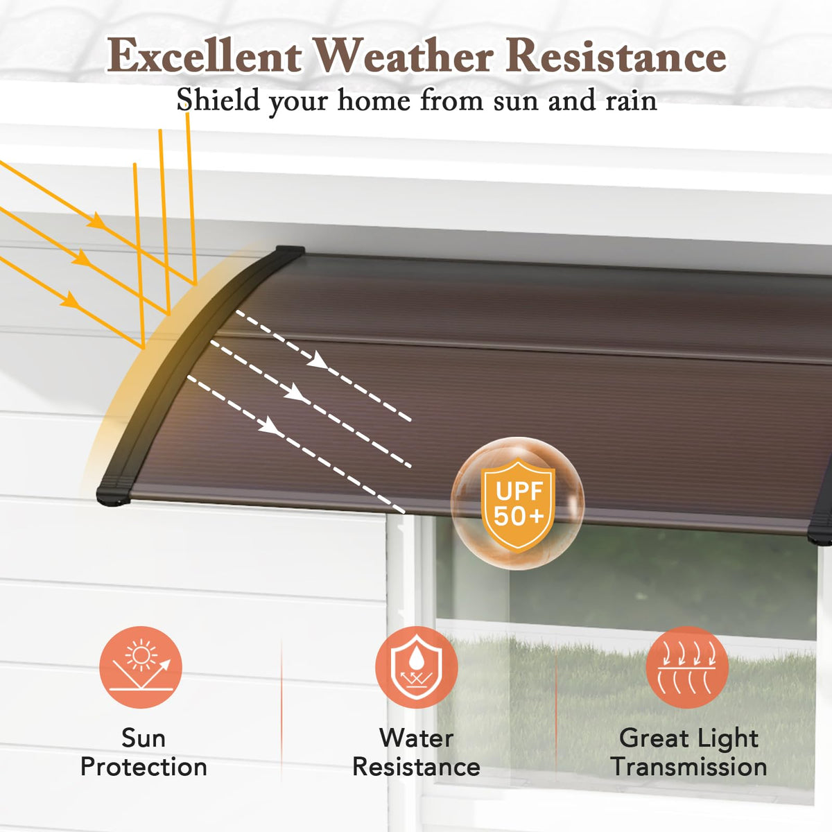 46" x 38" Polycarbonate Door Awning Canopy O3700