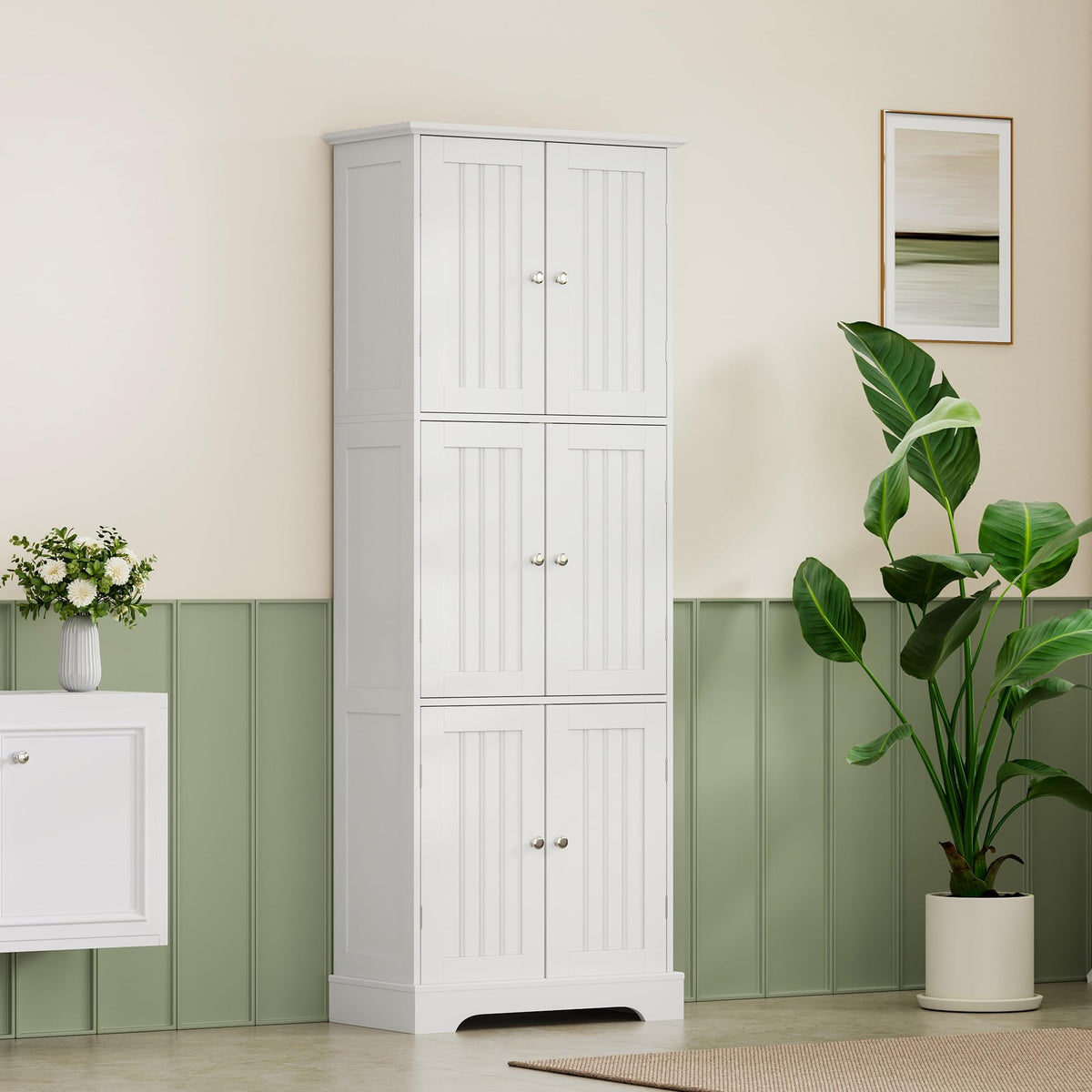 63.2" Tall Bathroom Storage Cabinet with 6 Doors Q5194