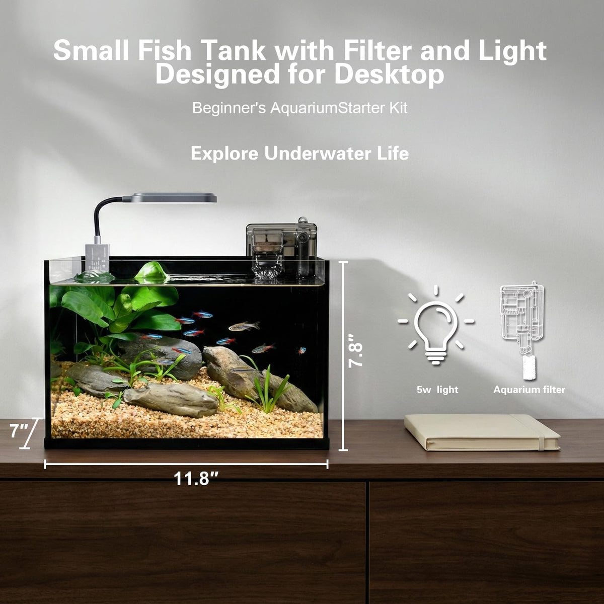 2.8 Gallon Glass Aquarium Starter Kit A286681